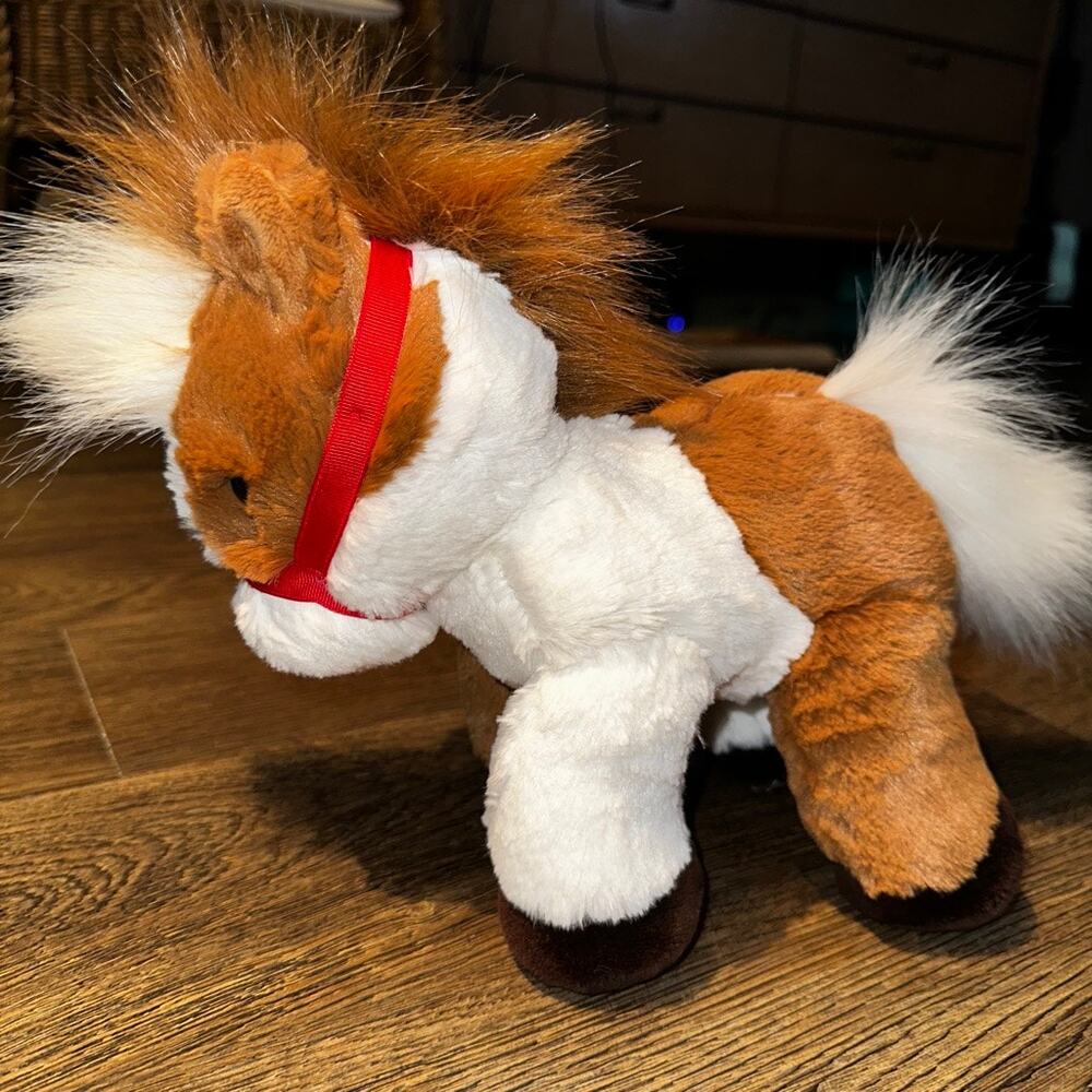 BREYER Bridle Buddies Pinto Plush Horse Pony White Brown 9" Weighted Soft